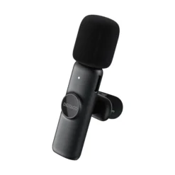 vlogging mikrofon, trådløs, USB-C/Lightning adapter, sort