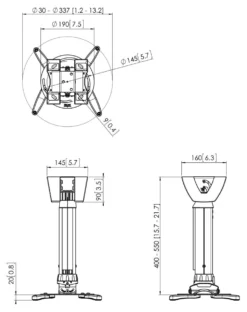 Vogel's PPC 1540 projektor-loftbeslag teleskopisk 40-55 cm