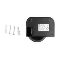 V-TAC bevægelsessensor, LED venlig, sort, PIR infrarød, IP44 udendørs, (230V input)