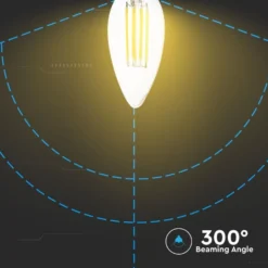 V-Tac E14 4W LED kertepære med kultråd, 400 lumen, 2700K, ikke dæmpbar