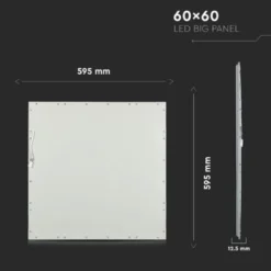V-TAC LED-panel 60x60 cm, 4000K, 40W, 4950lm, CRI80, hvid kant