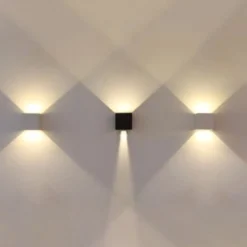 V-TAC, LED væglampe, udendørs, justerbar, IP65, 100x100x100mm, varm hvid / neutral hvid
