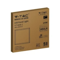 V-TAC Samsung LED-panel 60x60 cm, 4000K, 29W, 3480lm, CRI80, hvid kant, flicker free (restsalg)