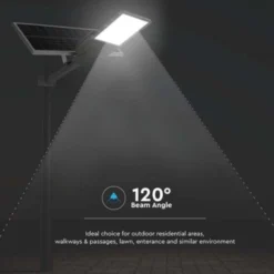 V-Tac Solcelle gadelampe LED - Inkl. fjernbetjening, IP65 - 60W, 3000lm, RA80