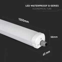V-Tac Vandtæt LED Armatur, 150 cm, 48W, 5760 Lumen, IP65, Gennemfortrådet 230V