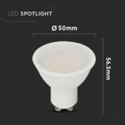 V-TAC 3W GU10 LED-pære, 3000K, 250lm, RA80, 230V