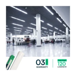 V-Tac 40W LED armatur, 120 cm, 230V, 3000K
