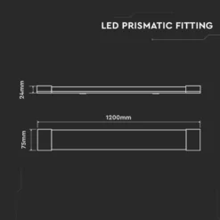 V-Tac 40W LED armatur, 120 cm, 230V, 3000K