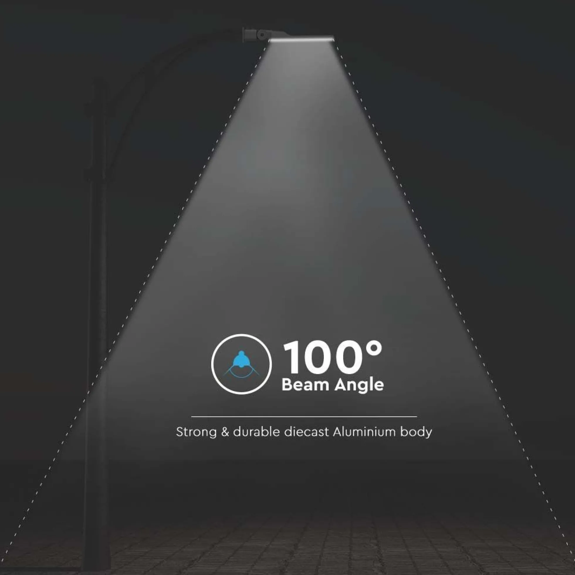 V-Tac 50W LED gadelampe, Samsung LED chip, Ø60mm, IP65, 100lm/w, 5740lm, RA70