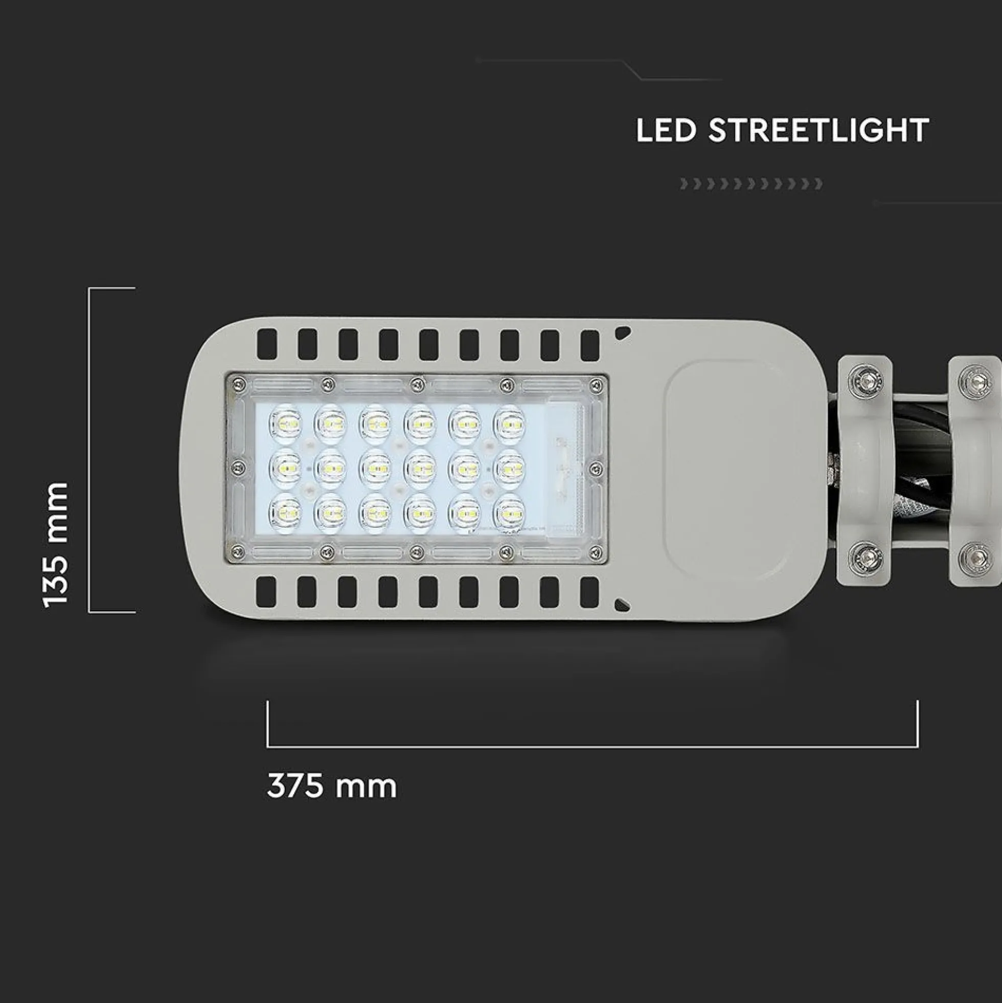 V-Tac 30W LED gadelygte - Samsung LED chip, Ø60mm, IP65, 135lm/w, 4050lm