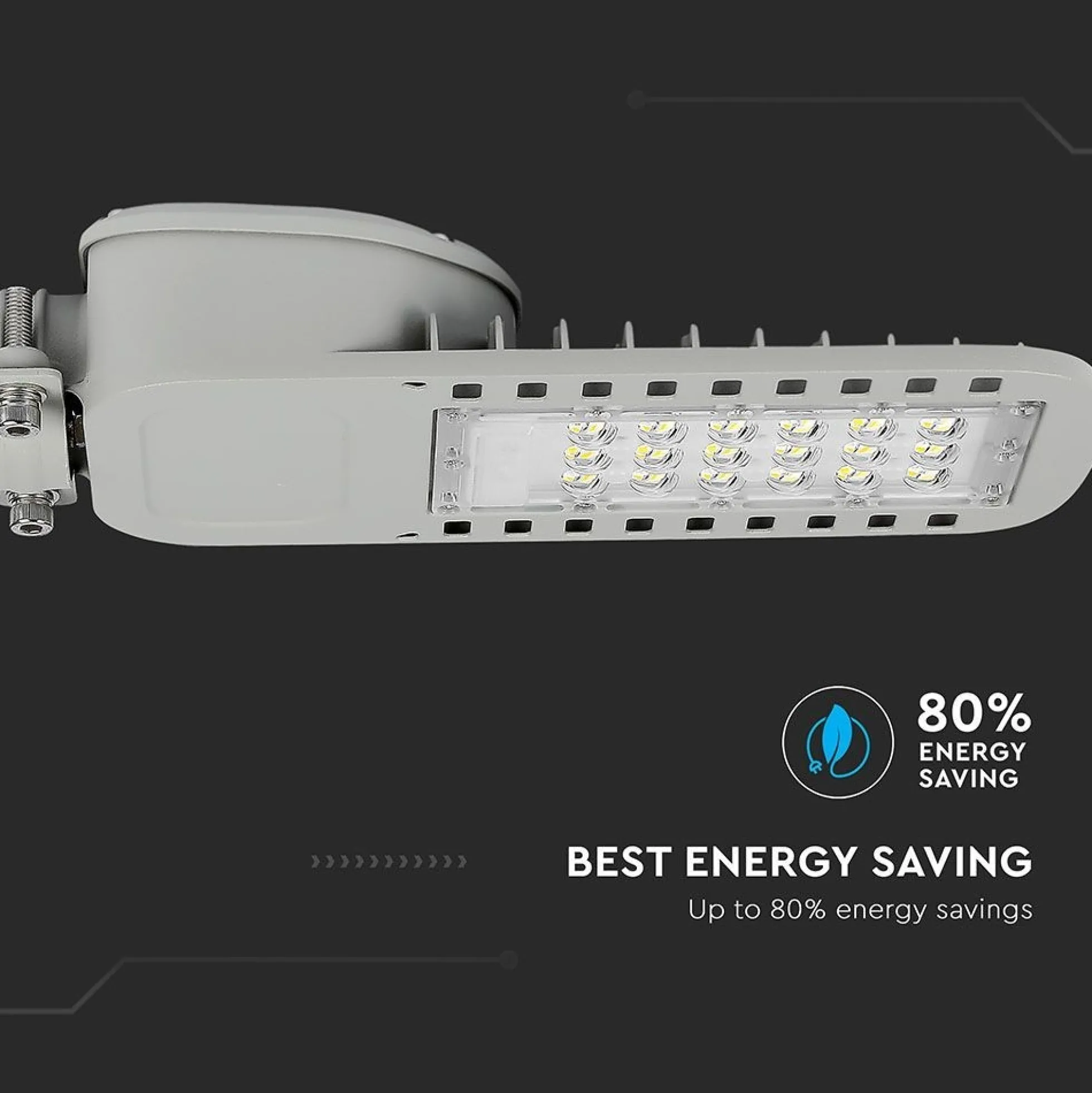 V-Tac 30W LED gadelygte - Samsung LED chip, Ø60mm, IP65, 135lm/w, 4050lm