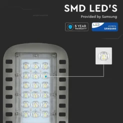 V-Tac 30W LED gadelygte - Samsung LED chip, Ø60mm, IP65, 135lm/w, 4050lm