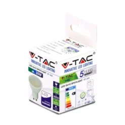 V-TAC 4,5W LED GU10-pære, 3000K, 400lm, 110°, 80Ra
