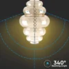V-Tac 8W LED kæmpe globepære, Kultråd, Ø20 cm, dæmpbar, 2000K