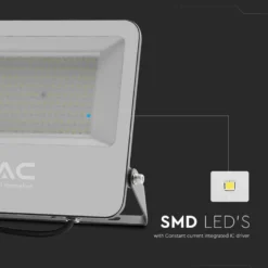 V-Tac 100W LED projektør, 185lm/W, arbejdslampe, udendørs, sort, kold hvid