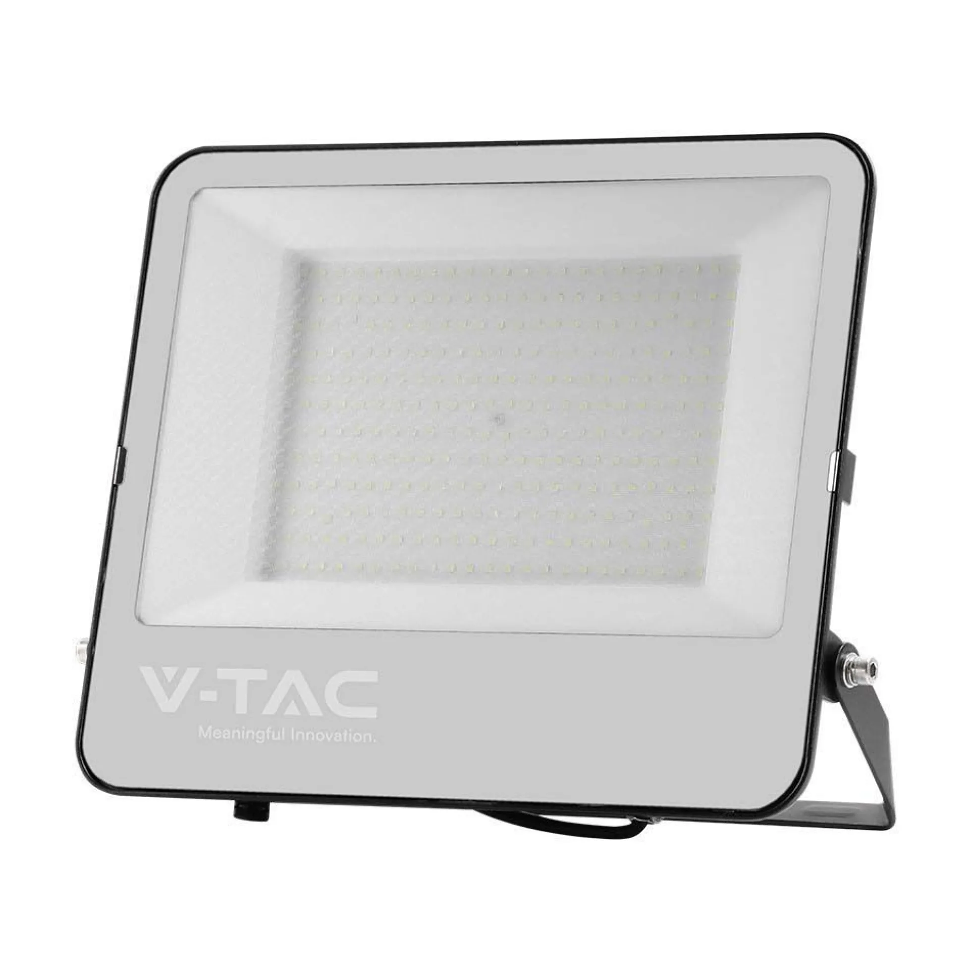 V-Tac 200W LED projektør, 185lm/W, arbejdslampe, udendørs, sort hus, neutral kulør