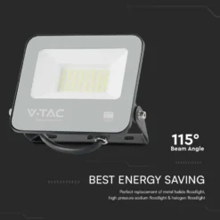 V-Tac 30W LED projektør, 135lm/W - Samsung LED chip, udendørs arbejdslampe, 1m ledning, IP65