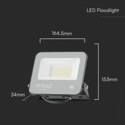 V-Tac 30W LED projektør, 135lm/W - Samsung LED chip, udendørs arbejdslampe, 1m ledning, IP65
