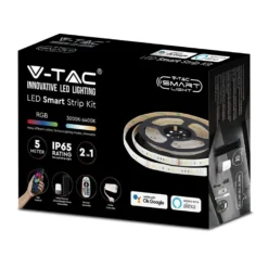 V-Tac 4W/m RGB+CCT LED strip sæt, 5 meter, 60 LED pr. meter, 12V DC, IP65