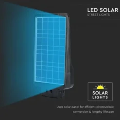V-Tac 15W Solcelle gadelampe LED - Sort, inkl. solcelle, sensor, IP65