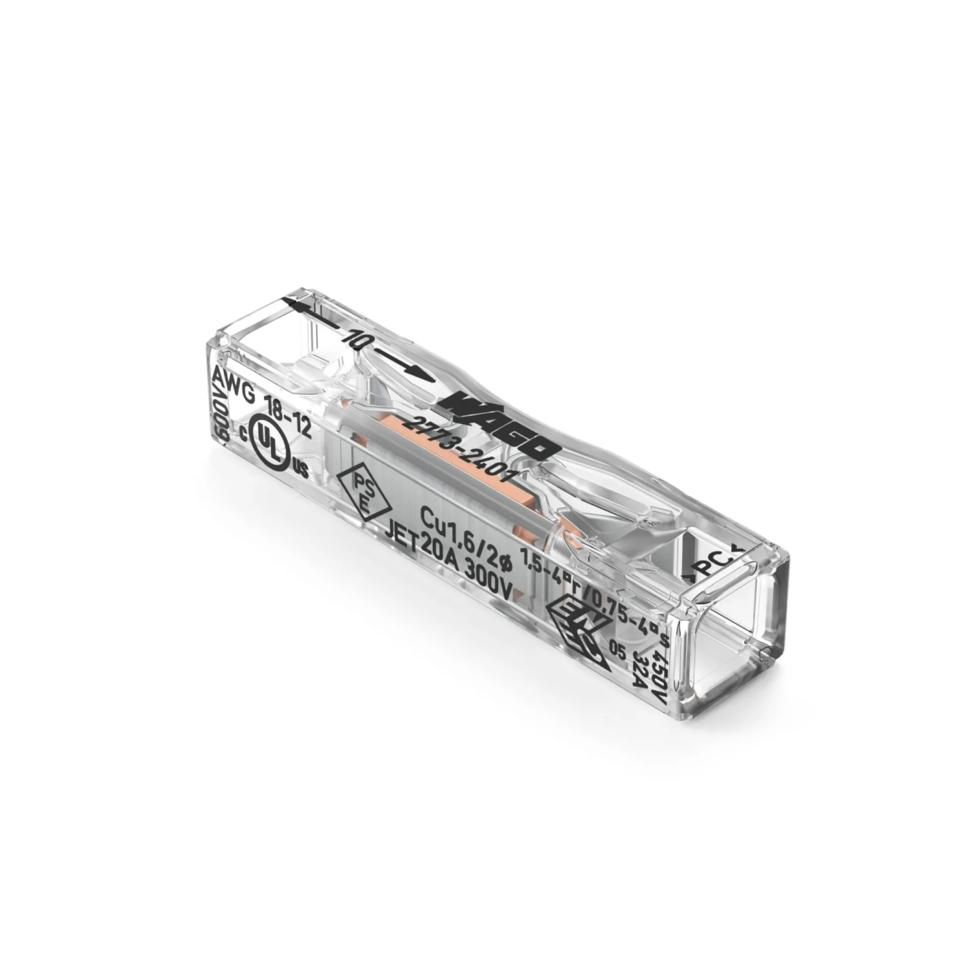WAGO fjerdersamlemuffe, max 4 mm² - PUSH WIRE Inline