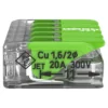 WAGO Green Samlemuffe 5x0,2-4 mm² transparent med grøn pal, serie 221