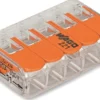 WAGO 221 samlemuffe med 5 huller huller for 0,2 til 4 mm² ledning, transparent - 8 stk gør-det-selv pakke