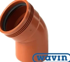 Wavin – Bøjning glat PP 45°
