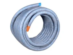 Wavin drænrør, 74/65 mm, 50 meter rulle, med geotekstil, 2,5x5 mm slids, blå - 50 meter