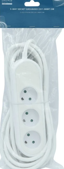 3-way socket grounded (D), 5m