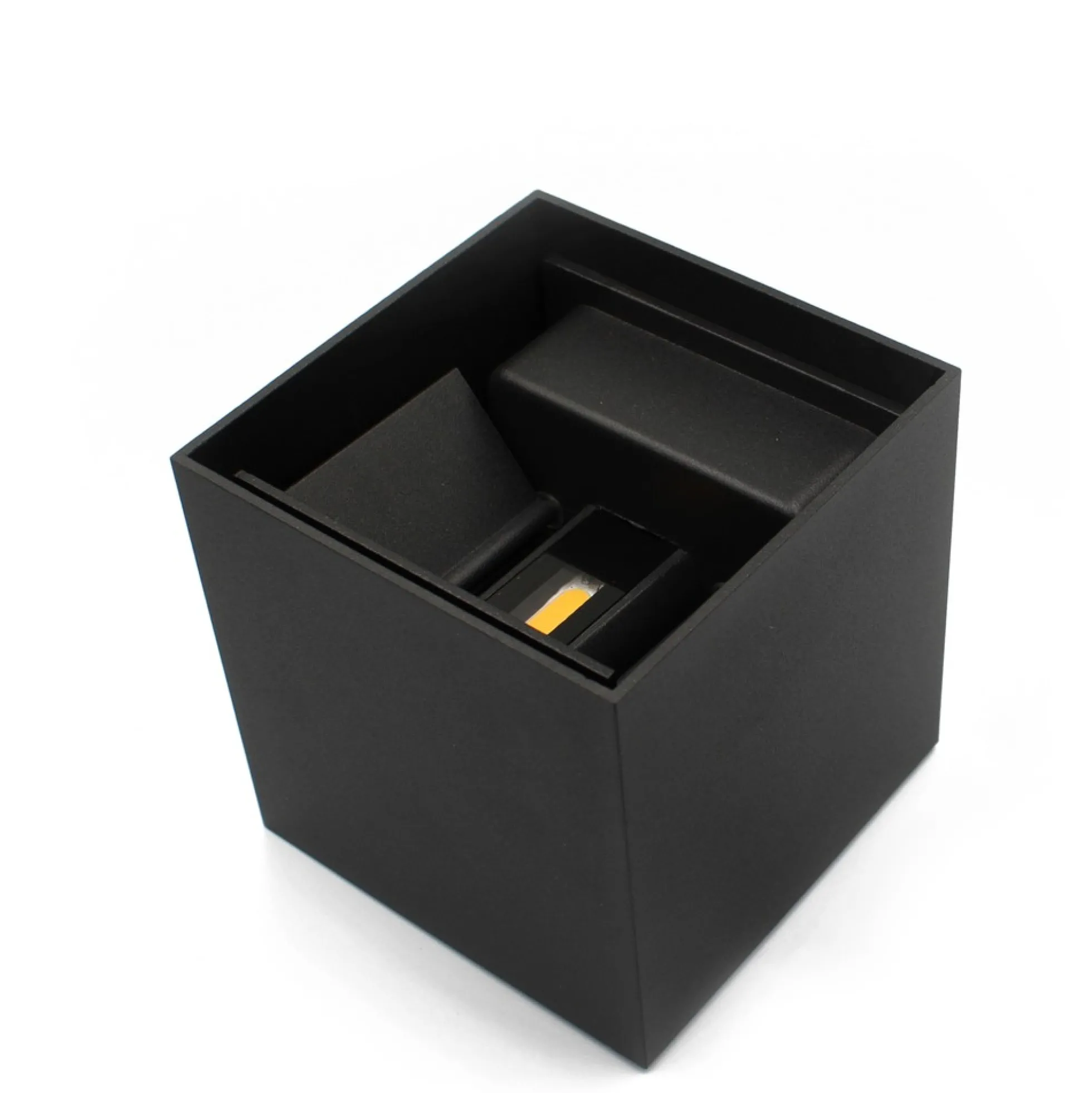 6W CUBIC PRO væglampe, IP65, sort, sløjfbar, justerbar, firkantet, op/ned, udendørs, inkl. lyskilde, Dæmpbar: Ikke dæmpbar, Kulør: Neutral
