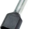 Weidmüller – Isoleret dobbelt terminalrør, 2x1,5 mm² x 8,0 mm, sort (farvekode DIN46228) - 100 stk