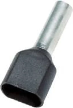 Weidmüller – Isoleret dobbelt terminalrør, 2x1,5 mm² x 8,0 mm, sort (farvekode DIN46228) - 100 stk