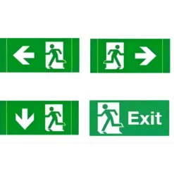 3W 3-faset LED EXIT skilt til skinne, 2 timers batteri, Inkl. piktogrammer