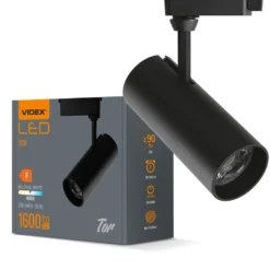 20W 1-faset RA90 Tor skinnespot, 1F2W, 4000K, 36° spredning - Aluminium