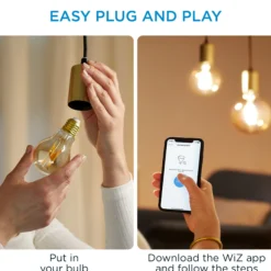 WiZ E27 LED-pære, A60 amber, 810lm, Tunable White, 7W, WiFi/Matter
