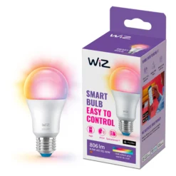 WiZ E27 LED-pære, A60, 806lm, Color, 8,5W, WiFi/Matter