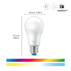 WiZ E27 LED-pære, A60, 806lm, Color, 8,5W, WiFi/Matter - 2 pak