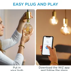 WiZ E27 LED-pære, G95 amber, 640lm, Tunable White, 7W, WiFi/Matter