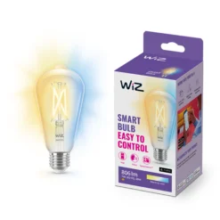 WiZ E27 LED-pære, ST64 klar, 806lm, Tunable White, 7W, WiFi/Matter