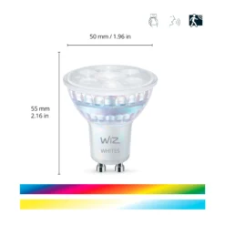 WiZ GU10 LED-pære, 345lm, Color, 4,7W, WiFi/Matter