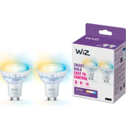WiZ GU10 pære, Tunable White, 345 lumen, Ra90, 4,7W, WiFi - 2 pak