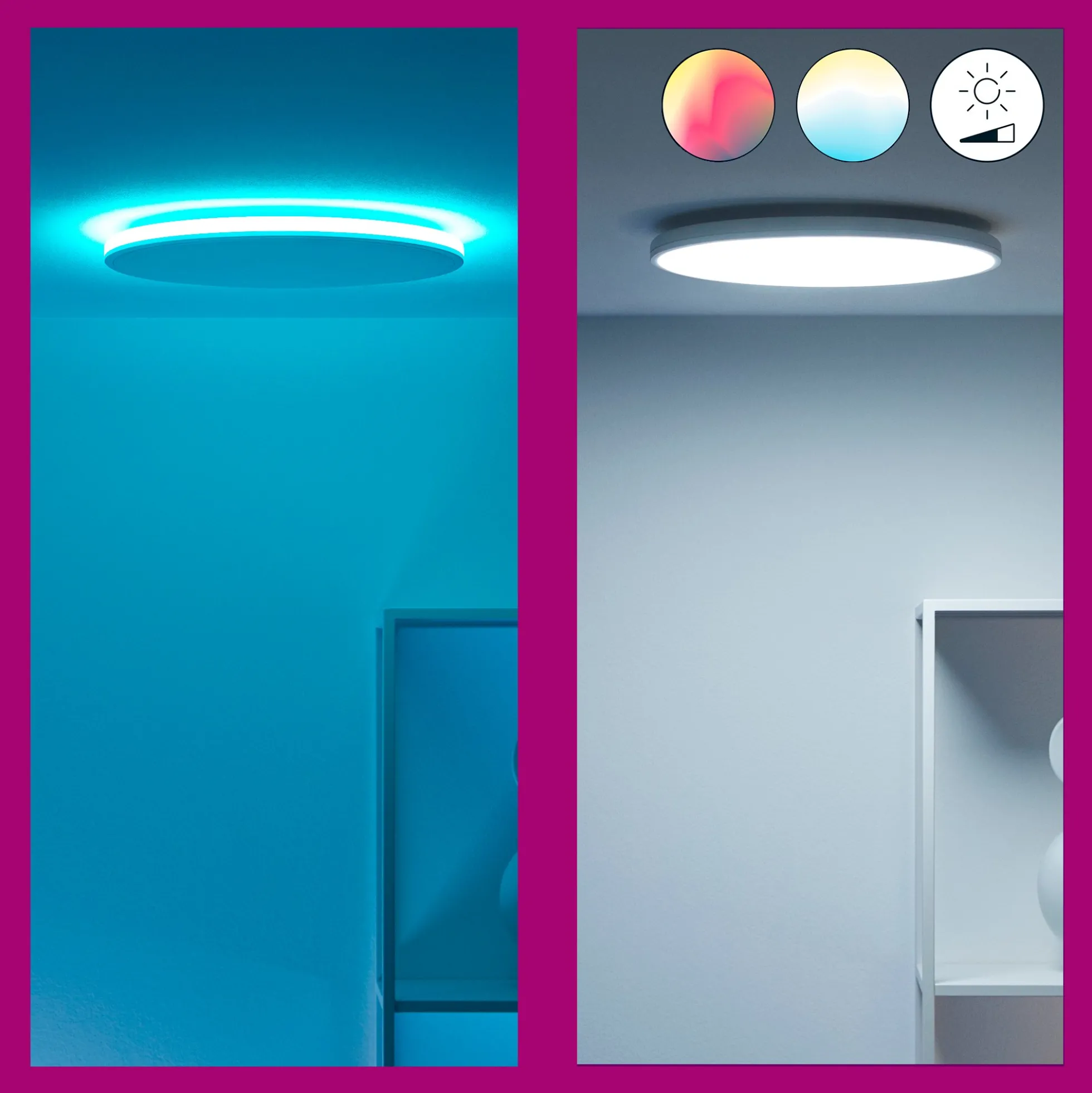 WiZ Rune plafond, Color + Tunable White, 2100lm, Ø 40 cm, hvid