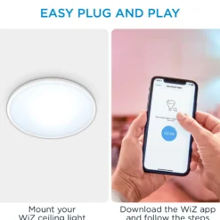 WiZ SuperSlim plafond, Ø55 cm, Tunable White, hvid