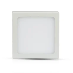 12W kvadratisk LED loftlampe, 900lm, 140x140mm, flicker free, hvid kant, kold hvid - V-TAC