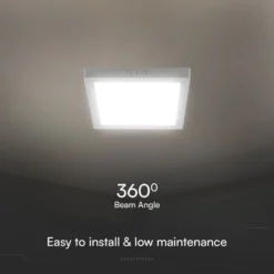 18W kvadratisk LED loftlampe, 1800 lumen, 3000K, varm hvid, backlit panel