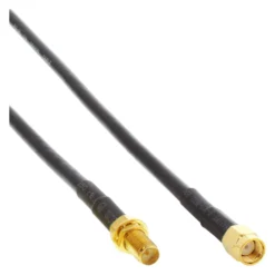 WLAN forlængerkabel, 20 meter, sort, SMA reverse stik til jack, RG 58 LowLoss koaksialkabel, 50 ohm, kobber
