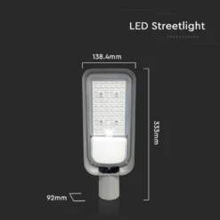 30W LED gadelygte, 4000K, 2505lm, RA70, IP65