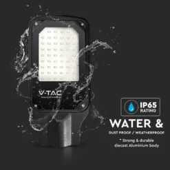 30W LED gadelygte, 6500K, 2510lm, RA70, IP65 - V-TAC