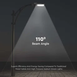 100W LED gadelygte med Samsung chip, 4000K, grå hus